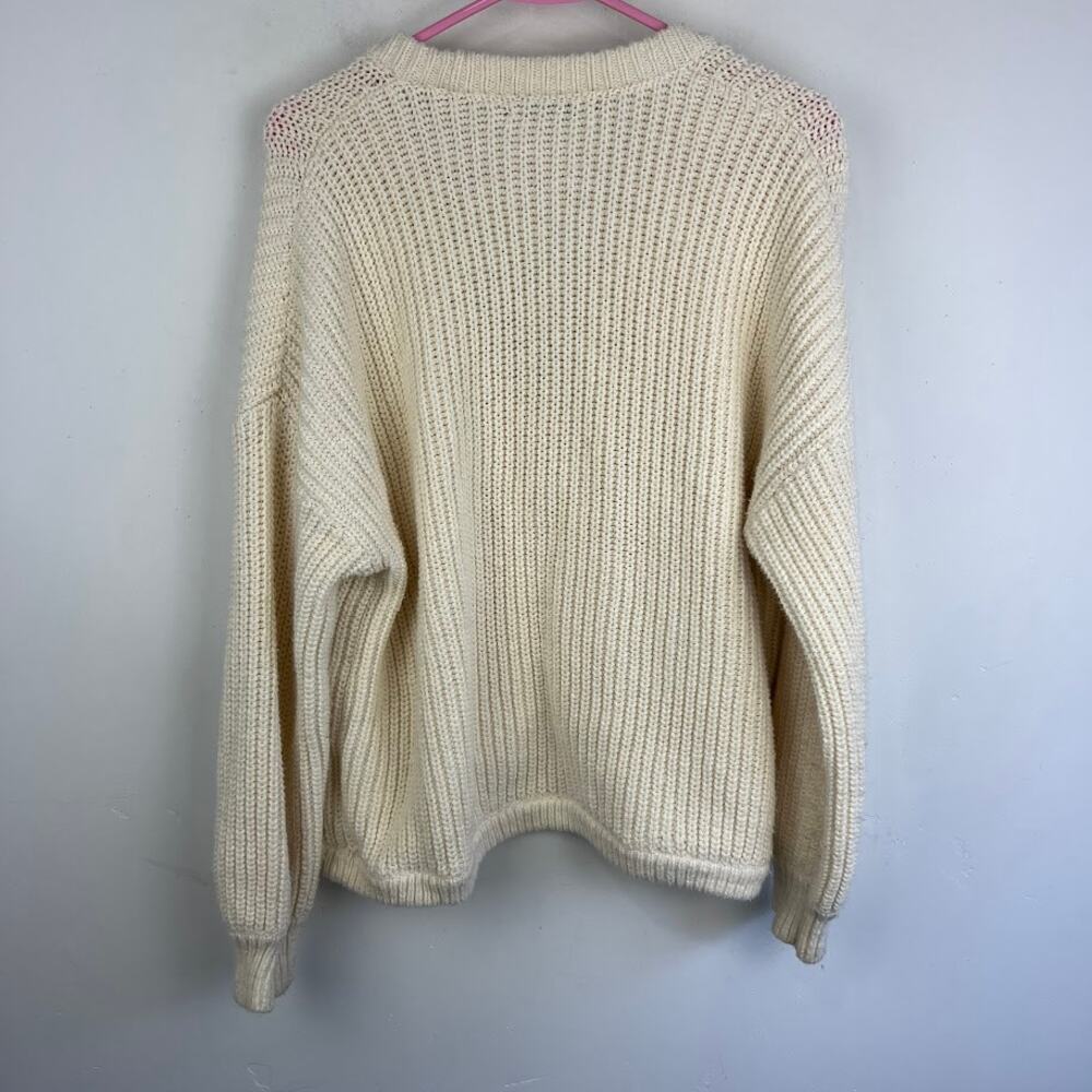 Madewell Shirttail Cardigan Sweater Chunky Size M Antique Cream - Picture 6 of 10